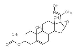 3β-Acetoxy-16α,17α-epoxy-20-oximino-Δ5-pregnen结构式