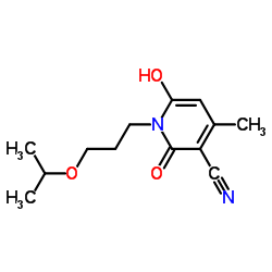 1-异丙氧基丙基-6-羟基-4-甲基-2-氧代-1,2-二氢-3-吡啶腈结构式