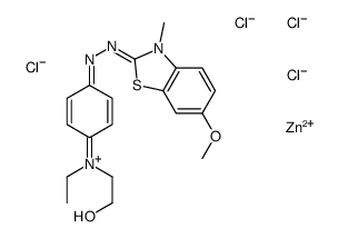 bis[2-[[4-[ethyl(2-hydroxyethyl)amino]phenyl]azo]-6-methoxy-3-methylbenzothiazolium] tetrachlorozincate structure