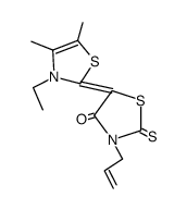 3'-allyl-3-ethyl-4,5-dimethyl-2'-thioxo-2',3'-dihydro-3H-[2,5']bithiazolyliden-4'-one结构式