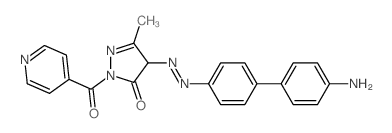 4-[4-(4-aminophenyl)phenyl]diazenyl-5-methyl-2-(pyridine-4-carbonyl)-4H-pyrazol-3-one Structure