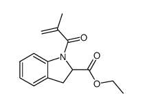 2,3-dihydro-1-(2-methyl-1-oxo-2-propenyl)-1H-indole-2-carboxylic acid ethyl ester结构式
