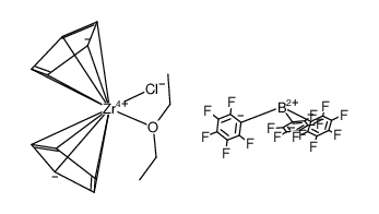 [Cp2ZrCl(diethyl ether)][HB(C6F5)3] Structure