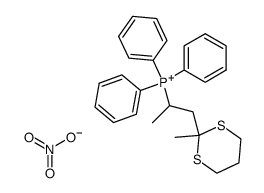 (1-(2-methyl-1,3-dithian-2-yl)propan-2-yl)triphenylphosphonium nitrate Structure