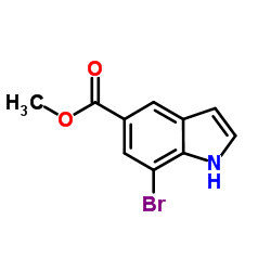 7-溴-1H-吲哚-5-羧酸甲酯结构式