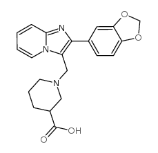 1-(2-苯并[1,3]二氧代-5-咪唑并[1,2-a]吡啶-3-甲基)-哌啶-3-羧酸结构式