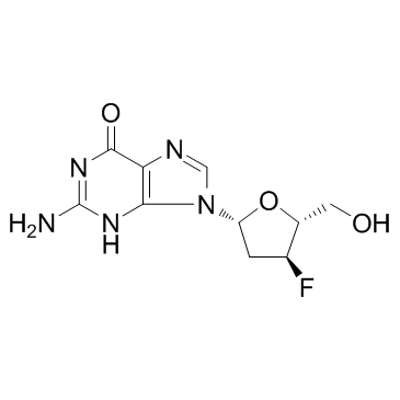 2',3'-二脱氧-3'-氟鸟苷结构式
