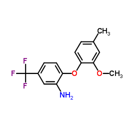 2-(2-Methoxy-4-methylphenoxy)-5-(trifluoromethyl)aniline Structure