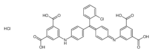 5-[4-[(2-chlorophenyl)-[4-(3,5-dicarboxyphenyl)iminocyclohexa-2,5-dien-1-ylidene]methyl]anilino]benzene-1,3-dicarboxylic acid,hydrochloride Structure