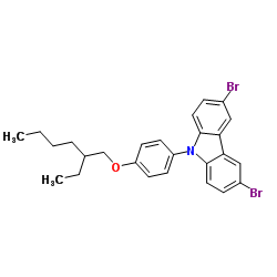 3,6-二溴-9-[4-(2-乙基己氧基)苯基]-9H-咔唑结构式