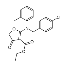 ethyl 2-[N-[(4-chlorophenyl)methyl]-2-methylanilino]-4-oxofuran-3-carboxylate Structure