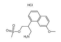 3-Amino-2-(7-methoxy-1-naphthyl)propyl methanesulphonate hydrochloride Structure