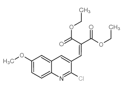 2-CHLORO-6-METHOXY-3-(2,2-DIETHOXYCARBONYL)VINYLQUINOLINE结构式