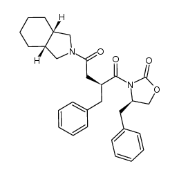 (2S)-2-benzyl-1-((4R)-4-benzyl-2-oxo-oxazolidin-3-yl)-4-(cis-hexahydro-isoindolin-2-yl)-butane-1,4-dione结构式