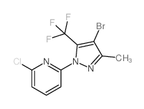 2-(4-Bromo-3-methyl-5-(trifluoromethyl)-1H-pyrazol-1-yl)-6-chloropyridine Structure