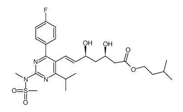 (3R,5S,6E)-7-[4-(4-flurophenyl)-6-(1-methylethyl)-2-[methyl(methylsulfonyl)amino]-5-pyrimidyl]-3,5-dihydroxy-6-heptenoic acid 3-methylbutanolate Structure