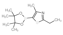 2-Ethyl-4-methyl-5-(4,4,5,5-tetramethyl-1,3,2-dioxaborolan-2-yl)thiazole Structure