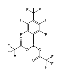 [bis(trifluoroacetoxy)iodo]-2,3,5,6-tetrafluoro-4-trifluoromethyl-benzene Structure
