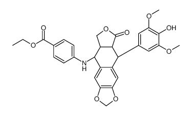 ethyl 4-[[(5R,9S)-9-(4-hydroxy-3,5-dimethoxyphenyl)-8-oxo-5a,6,8a,9-tetrahydro-5H-[2]benzofuro[5,6-f][1,3]benzodioxol-5-yl]amino]benzoate结构式