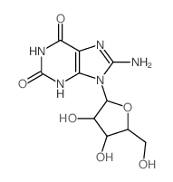 Xanthosine, 8-amino-(8CI,9CI) Structure