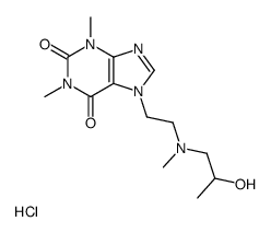 7-[2-[2-hydroxypropyl(methyl)amino]ethyl]-1,3-dimethylpurine-2,6-dione,hydrochloride结构式