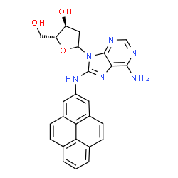 N-(deoxyadenosin-8-yl)-2-aminopyrene Structure