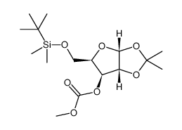 5-O-tert-butyldimethylsilyl-1,2-O-isopropylidene-3-O-methoxycarbonyl-α-D-xylofuranoside Structure