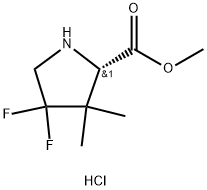 (2S)-4,4-二氟-3,3-二甲基吡咯烷-2-羧酸甲酯盐酸盐结构式