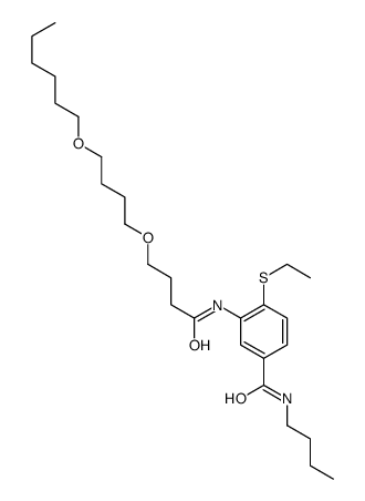 N-butyl-4-ethylsulfanyl-3-[4-(4-hexoxybutoxy)butanoylamino]benzamide结构式