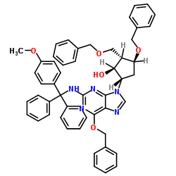 (2R,3S,5S)-3-苄氧基-5-[2-[[(4-甲氧基苯基)二苯基甲基]氨基]-6-苄氧基-9H-嘌呤-9-基]-2-苄氧基甲基环戊醇结构式
