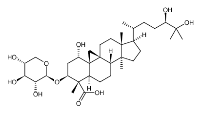 (1α,3β,24R)-1,3,24,25-tetrahydroxycycloartan-28-oic acid 3-(β-D-xylopyranoside) Structure