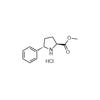 (2S,5S)-5-苯基吡咯烷-2-羧酸甲酯盐酸盐结构式