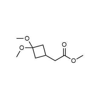2-(3,3-二甲氧基环丁基)乙酸甲酯结构式
