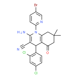 2-amino-1-(5-bromo-2-pyridinyl)-4-(2,4-dichlorophenyl)-7,7-dimethyl-5-oxo-1,4,5,6,7,8-hexahydro-3-quinolinecarbonitrile picture