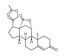 rac-21-acetoxy-11β-hydroxy-3,20-dioxo-pregn-4-en-18-oic acid-lactone结构式