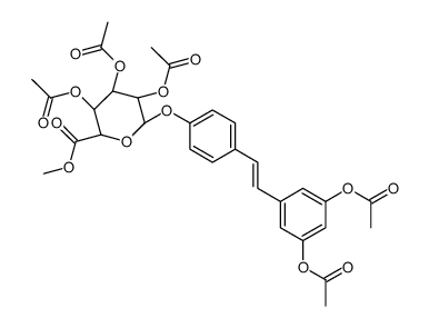 methyl (2S,3S,4S,5R,6S)-3,4,5-triacetyloxy-6-[4-[(E)-2-(3,5-diacetyloxyphenyl)ethenyl]phenoxy]oxane-2-carboxylate Structure