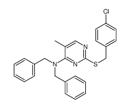 N,N-dibenzyl-2-[(4-chlorophenyl)methylsulfanyl]-5-methylpyrimidin-4-amine Structure