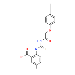 2-[[[[4-(1,1-DIMETHYLETHYL)BENZOYL]AMINO]THIOXOMETHYL]AMINO]-5-IODO-BENZOIC ACID结构式