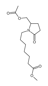 methyl 7-[2-(acetyloxymethyl)-5-oxopyrrolidin-1-yl]heptanoate结构式