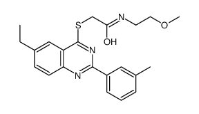 Acetamide, 2-[[6-ethyl-2-(3-methylphenyl)-4-quinazolinyl]thio]-N-(2-methoxyethyl)- (9CI)结构式