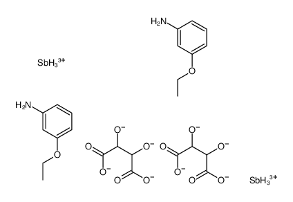 antimony(3+),2,3-dioxidobutanedioate,3-ethoxyaniline,hydron结构式