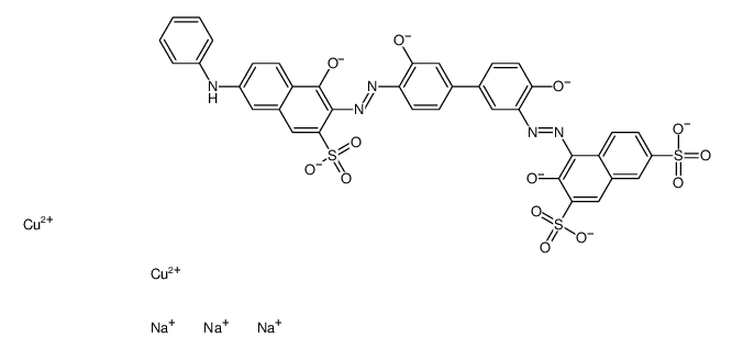 dicopper,trisodium,4-[[5-[4-[(6-anilino-1-oxido-3-sulfonatonaphthalen-2-yl)diazenyl]-3-oxidophenyl]-2-oxidophenyl]diazenyl]-3-oxidonaphthalene-2,7-disulfonate Structure