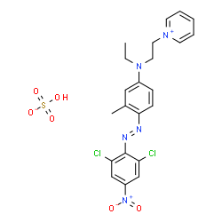 1-[2-[[4-[(2,6-dichloro-4-nitrophenyl)azo]-m-tolyl]ethylamino]ethyl]pyridinium hydrogen sulphate Structure