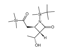 (3S,4R)-1-(t-butyldimethylsilyl)-3-[(R)-1-hydroxyethyl]-4-(2-oxo-2-trimethylsilylethyl)-azetidin-2-one结构式