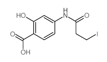 Benzoicacid, 2-hydroxy-4-[(3-iodo-1-oxopropyl)amino]- structure