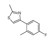 (9CI)-4-(4-氟-2-甲基苯基)-2-甲基噻唑结构式