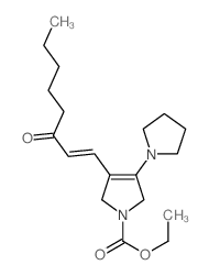 1H-Pyrrole-1-carboxylicacid, 2,5-dihydro-3-(3-oxo-1-octenyl)-4-(1-pyrrolidinyl)-, ethyl ester, (E)-(9CI) Structure