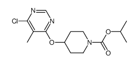 4-(6-chloro-5-methyl-pyrimidin-4-yloxy)-piperidine-1-carboxylic acid isopropyl ester结构式