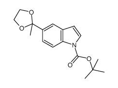 5-(2-methyl-[1,3]dioxolan-2-yl)indole-1-carboxylic acid tert-butyl ester结构式