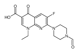 1-ETHYL-6-FLUORO-7-(4-FORMYL-PIPERAZIN-1-YL)-4-OXO-1,4-DIHYDRO-[1,8]NAPHTHYRIDINE-3-CARBOXYLIC ACID结构式